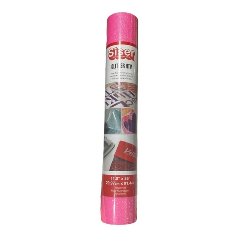 New‎ - SISER HTV - Neon Pink Glitter - 11.8"x36"